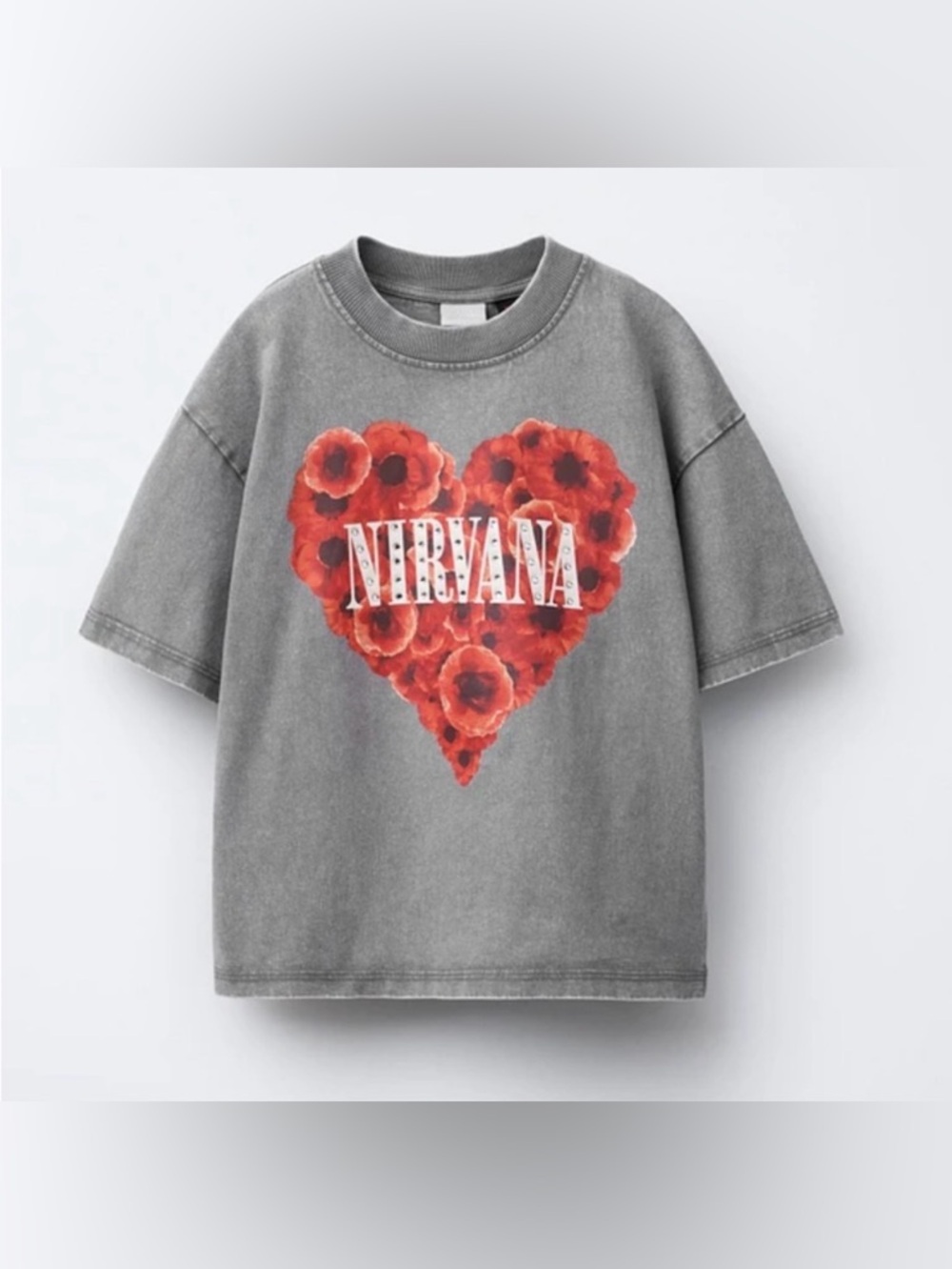 ZARA Nirvana Rhinestone T-Shirt